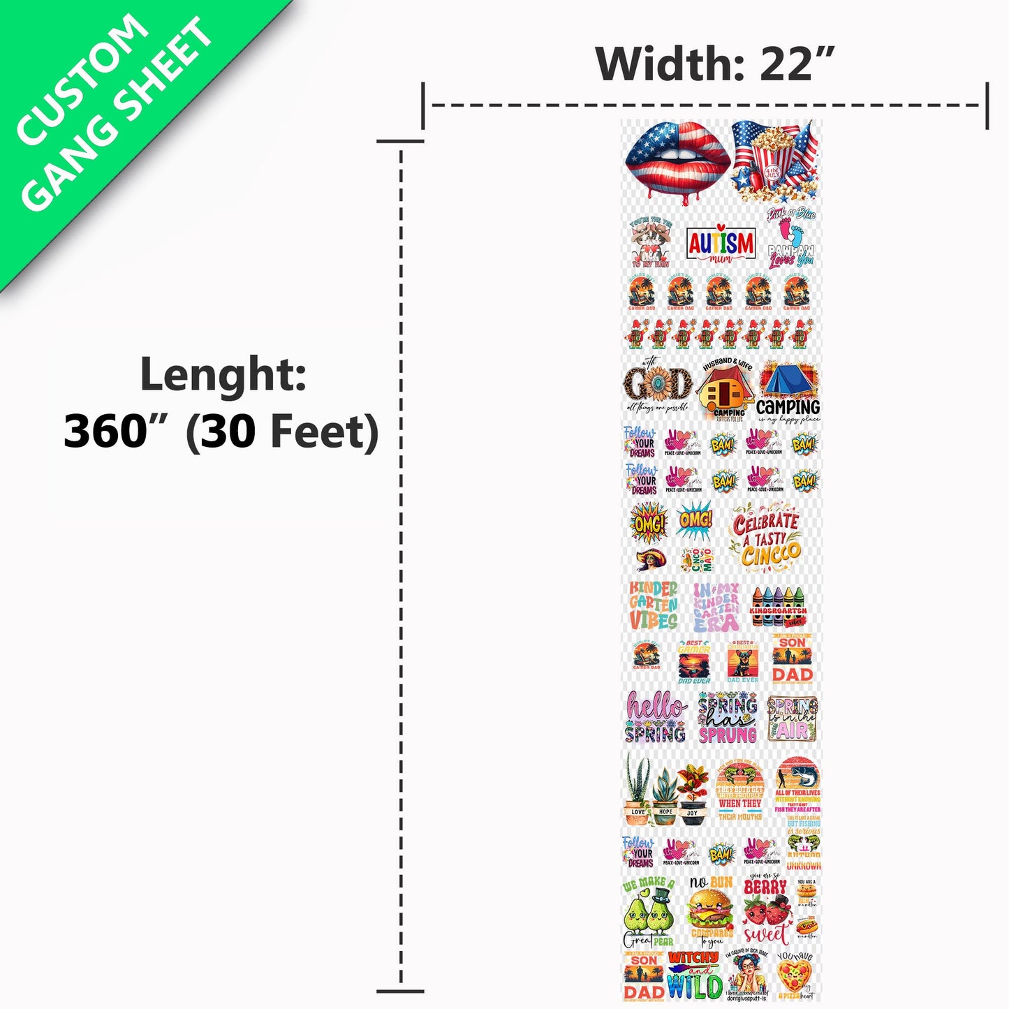 UV DTF Stickers (Gang Sheet Builder)