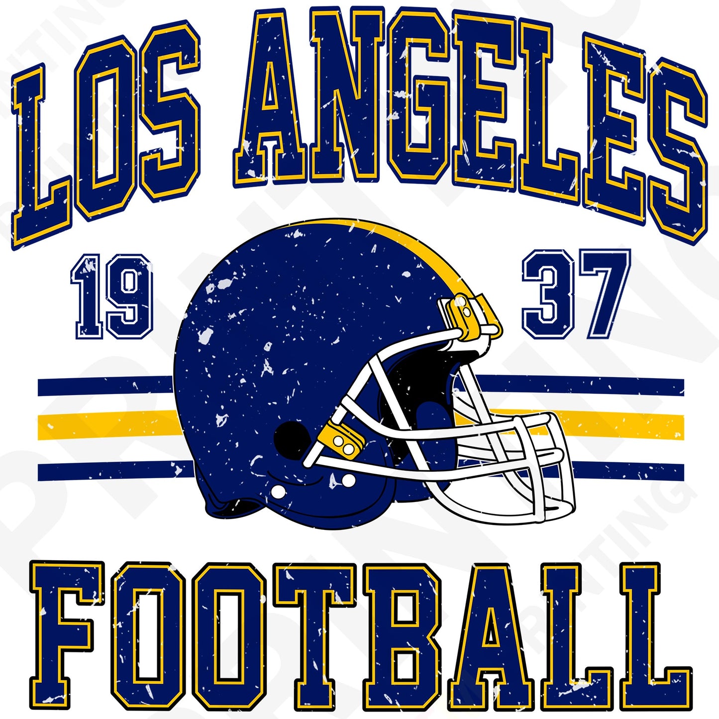 Los Angeles Football Retro Style Iron On Ready To Press DTF Transfer Film
